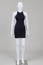 Load image into Gallery viewer, Versace black fitted stretch dress with deep back (M)
