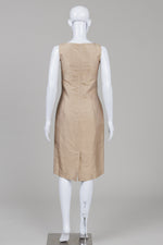 Load image into Gallery viewer, Catherine Klee pale gold raw silk lined sheath dress (42)
