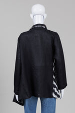 Load image into Gallery viewer, Mara Gibbucci black and white linen jacket (XS, M) *new with tags $369
