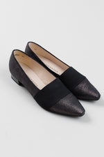 Load image into Gallery viewer, Peter Kaiser black metallic pointed toe loafers (3); new with box; retail at $325

