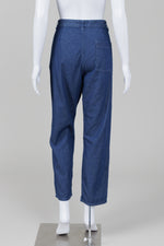 Load image into Gallery viewer, COS dark denim lightweight pants with botton front (36)
