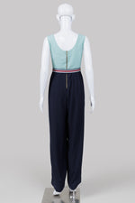Load image into Gallery viewer, Ted Baker sleeveless color block jumpsuit with belt and back gold zip (2)
