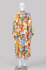 Load image into Gallery viewer, Anthropologie fruit &amp; lobster multi-color caftan tunic/robe (O/S)
