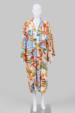 Load image into Gallery viewer, Anthropologie fruit &amp; lobster multi-color caftan tunic/robe (O/S)
