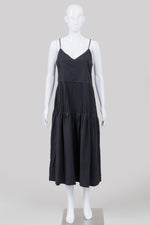 Load image into Gallery viewer, Everlane black spaghetti strap dress with pintucks (4) *new with tags
