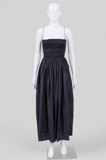 Load image into Gallery viewer, Matteau black smocked midi spagetti strap sundress (4)
