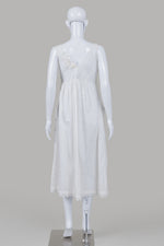 Load image into Gallery viewer, Cinzia white sleeveless flower embellished eyelet sundress
