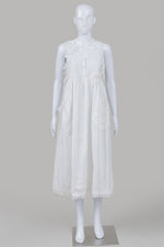 Load image into Gallery viewer, Cinzia white sleeveless flower embellished eyelet sundress
