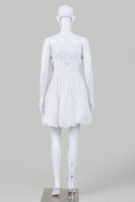 Load image into Gallery viewer, Cinq a Sept white spaghetti strap bubble hem mini-dress (6)
