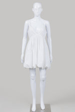 Load image into Gallery viewer, Cinq a Sept white spaghetti strap bubble hem mini-dress (6)

