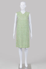 Load image into Gallery viewer, Erinor vintage green and mustard floral print sleeveless shift dress
