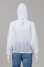 Load image into Gallery viewer, in the marant white hooded bejewelled lightweight zip jacket
