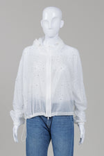 Load image into Gallery viewer, in the marant white hooded bejewelled lightweight zip jacket
