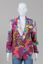 Load image into Gallery viewer, Donatio Martis vintage bright floral print blazer (36)
