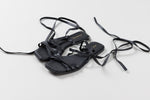 Load image into Gallery viewer, Alohas black flat sandals with lace up gladiator straps (39)
