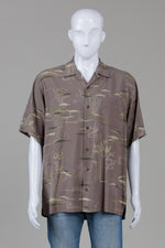 Load image into Gallery viewer, Tommy Bahama Dark Taupe Tonal Print Short Sleeve Shirt (M)
