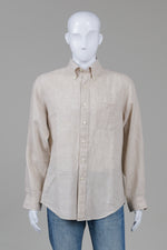 Load image into Gallery viewer, Brooks Brothers Beige/Cream Mini Check Long Sleeve Shirt (L)
