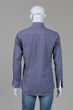 Load image into Gallery viewer, Zegna Navy Stripe Shirt (S)
