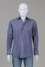 Load image into Gallery viewer, Zegna Navy Stripe Shirt (S)
