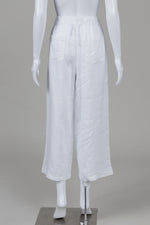Load image into Gallery viewer, Cynthia Rowley White Linen Pull-on Pants (L)
