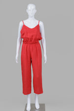 Load image into Gallery viewer, Fabiana Tesi Tomato Red Spaghetti Strap Jumpsuit (S)
