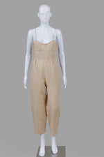 Load image into Gallery viewer, Acacia Beige Spaghetti Strap Bustier Style Jumpsuit (S)
