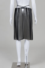 Load image into Gallery viewer, Mason Black Georgette Skirt over Cream Satin Lining w/ Tie Waist (4)
