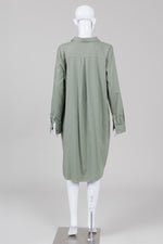 Load image into Gallery viewer, Eileen Fisher Green 1/2 Placket Shirt Dress (L)
