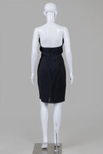 Load image into Gallery viewer, Sunde Black Halter Dress w/ Metal Neck Ring Closure (4)
