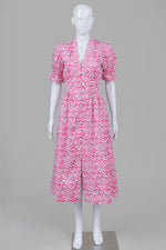 Load image into Gallery viewer, Diane von Furstenberg Fuschia Print Puff Sleeve Midi Dress (6)
