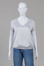 Load image into Gallery viewer, Giorgio Armani Staff Uniform Grey Silk Satin Blouse (42)
