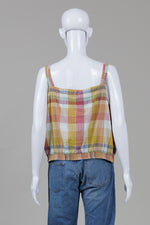 Load image into Gallery viewer, Pilcro Mustard/Rose/Blue Plaid Sun Top (14)

