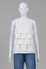 Load image into Gallery viewer, Phillip Lim 3.1 Cream Sleeveless Layered Ruffle Top (M)
