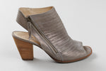 Load image into Gallery viewer, Paul Green taupe metallic bootie mule sandal with side zipper (UK 6.5)
