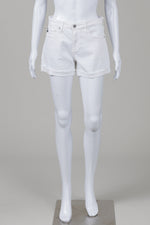 Load image into Gallery viewer, AG The Hailey white denim shorts w/ rollup cuffs (25)
