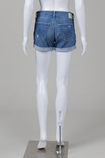 Load image into Gallery viewer, AG The Hailey light denim shorts w/ rollup cuffs (26)
