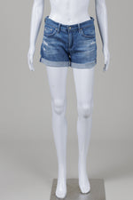 Load image into Gallery viewer, AG The Hailey light denim shorts w/ rollup cuffs (26)

