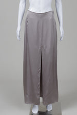 Load image into Gallery viewer, Anine Bing Grey Maxi Skirt w/ Front Slit (S) *some barely visible fabric snags in back
