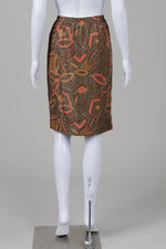 Load image into Gallery viewer, Diane Gilman Olive Tropical Print Wrap Skirt (L)
