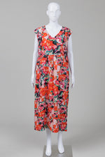 Load image into Gallery viewer, Foil Red Print Sleeveless Dress w/ Empire Waist (6)
