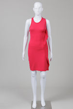 Load image into Gallery viewer, Maje Dark Watermelon Assymetrical Jersey Sleeveless Dress (1)
