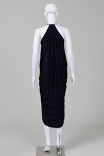 Load image into Gallery viewer, Bailey 44 black jersey halter midi dress (S)
