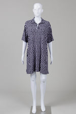 Load image into Gallery viewer, Masai Purple Abstract Print Oversized T-shirt Dress (M)
