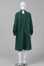 Load image into Gallery viewer, Phankarat green assymetrical shirt dress w/ circle appliques *New w/ tags

