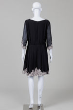 Load image into Gallery viewer, Ted Baker black w/ white lace 3/4 sleeve dress (4)
