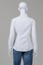 Load image into Gallery viewer, Jacqueline Conoir White Long Sleeve Blouse w/ Shirred Front (4)
