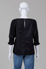 Load image into Gallery viewer, COS Black 3/4 Baby Doll Sleeve Square Neck Top (8)
