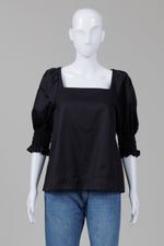 Load image into Gallery viewer, COS Black 3/4 Baby Doll Sleeve Square Neck Top (8)
