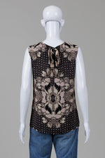 Load image into Gallery viewer, Tory Burch Black/Pink/Taupe Print Sleeveless Blouse (6)

