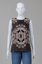 Load image into Gallery viewer, Tory Burch Black/Pink/Taupe Print Sleeveless Blouse (6)
